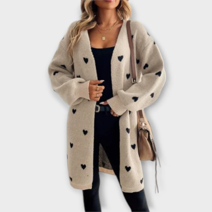 Julia - Cardigan con Motivo a Cuori