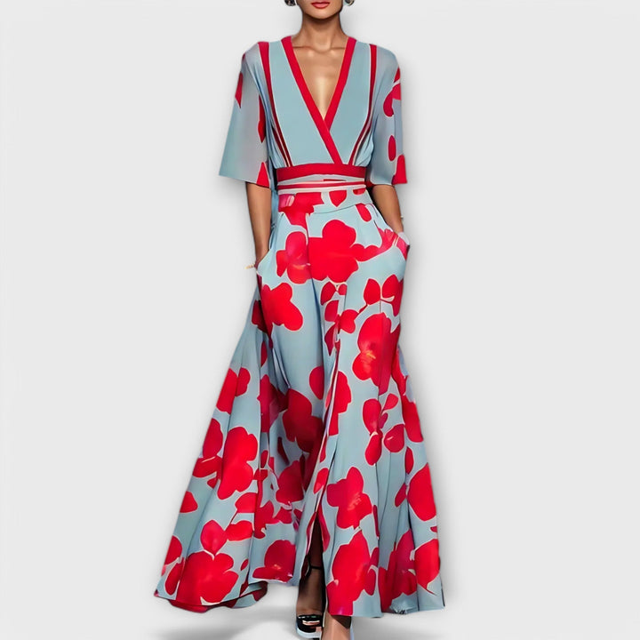 Elise - Elegante Abito Tubino con Fiori