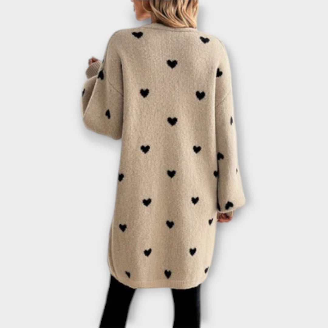 Julia - Cardigan con Motivo a Cuori