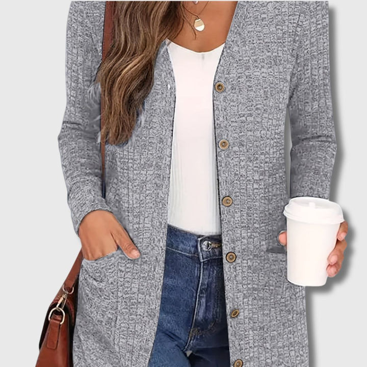 Fabienne - Cardigan Chic a Poches per Donna con Eleganza Senza Tempo