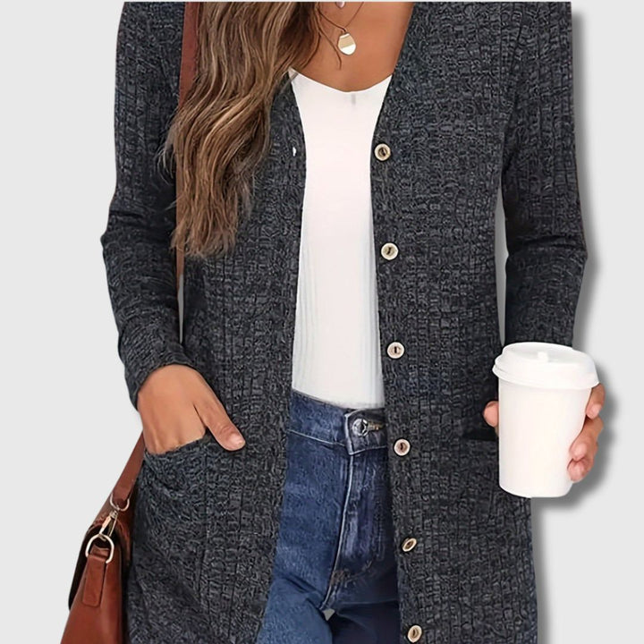 Fabienne - Cardigan Chic a Poches per Donna con Eleganza Senza Tempo