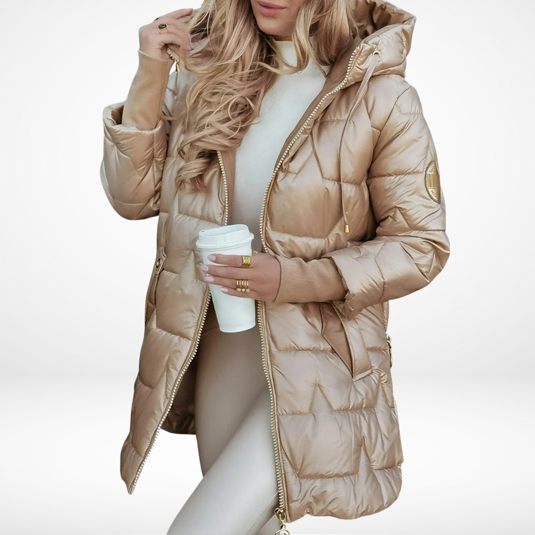 Gemma - Cappotto Invernale Elegante con Cappuccio e Imbottitura