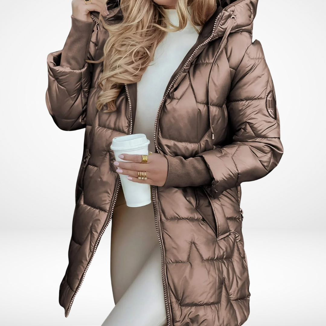 Gemma - Cappotto Invernale Elegante con Cappuccio e Imbottitura