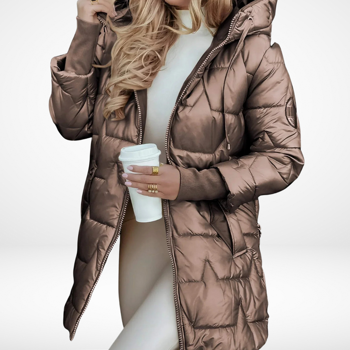 Gemma - Cappotto Invernale Elegante con Cappuccio e Imbottitura