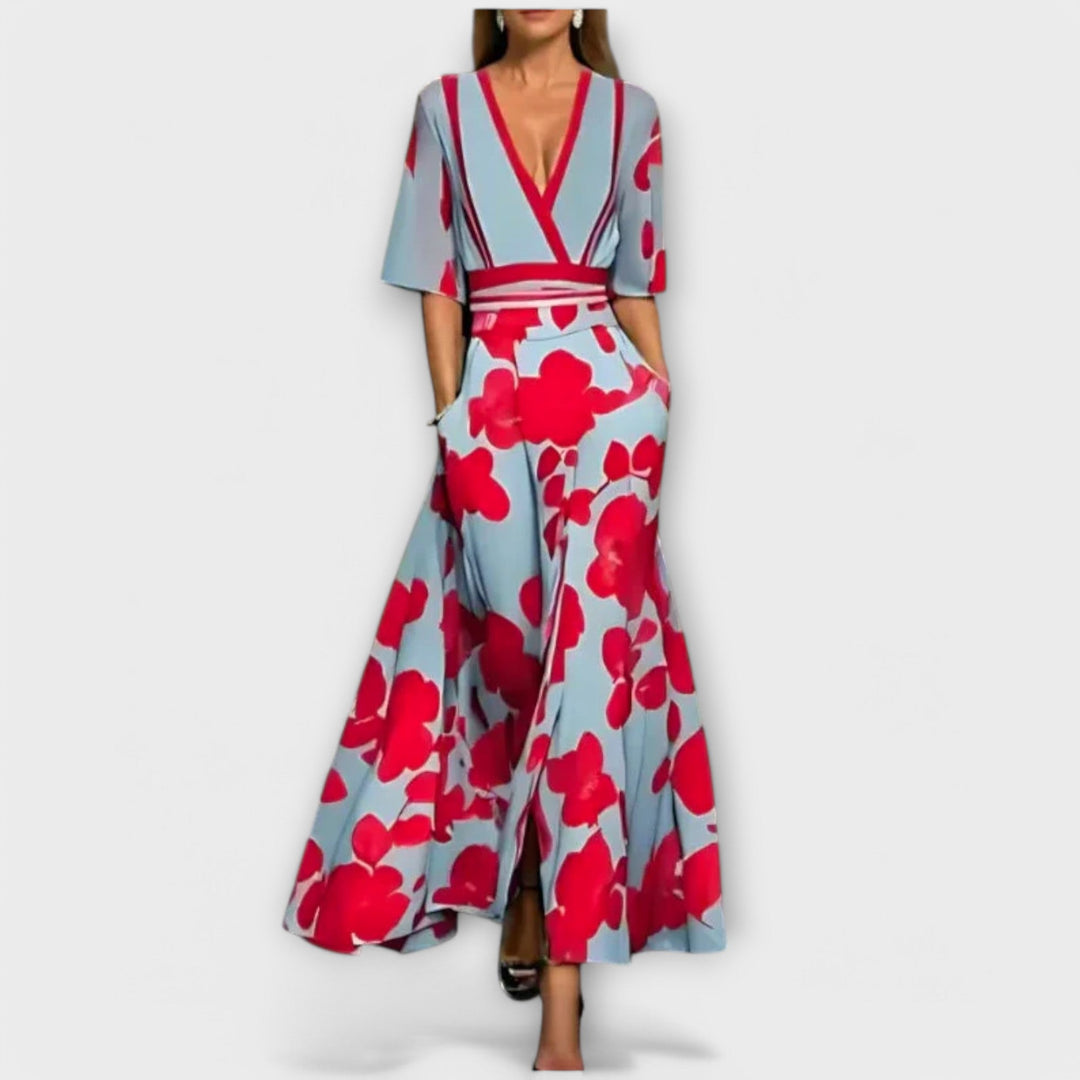 Elise - Elegante Abito Tubino con Fiori