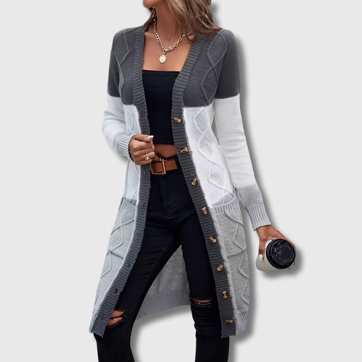 Colette – Cardigan donna a blocchi di colore con bottoni Edizione limitata