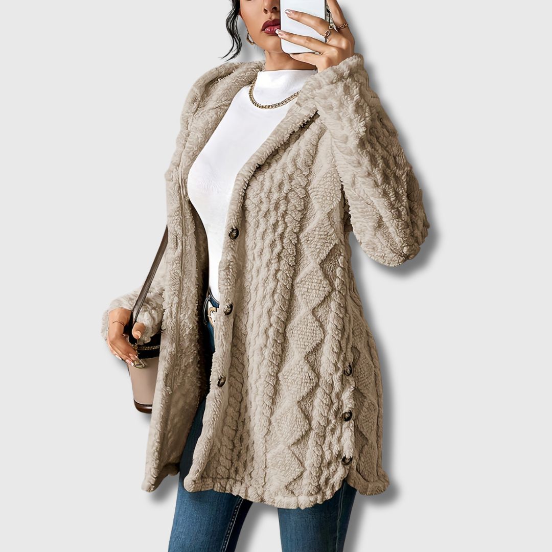 Élodie - Cappotto teddy per donne con cappuccio Edizione limitata