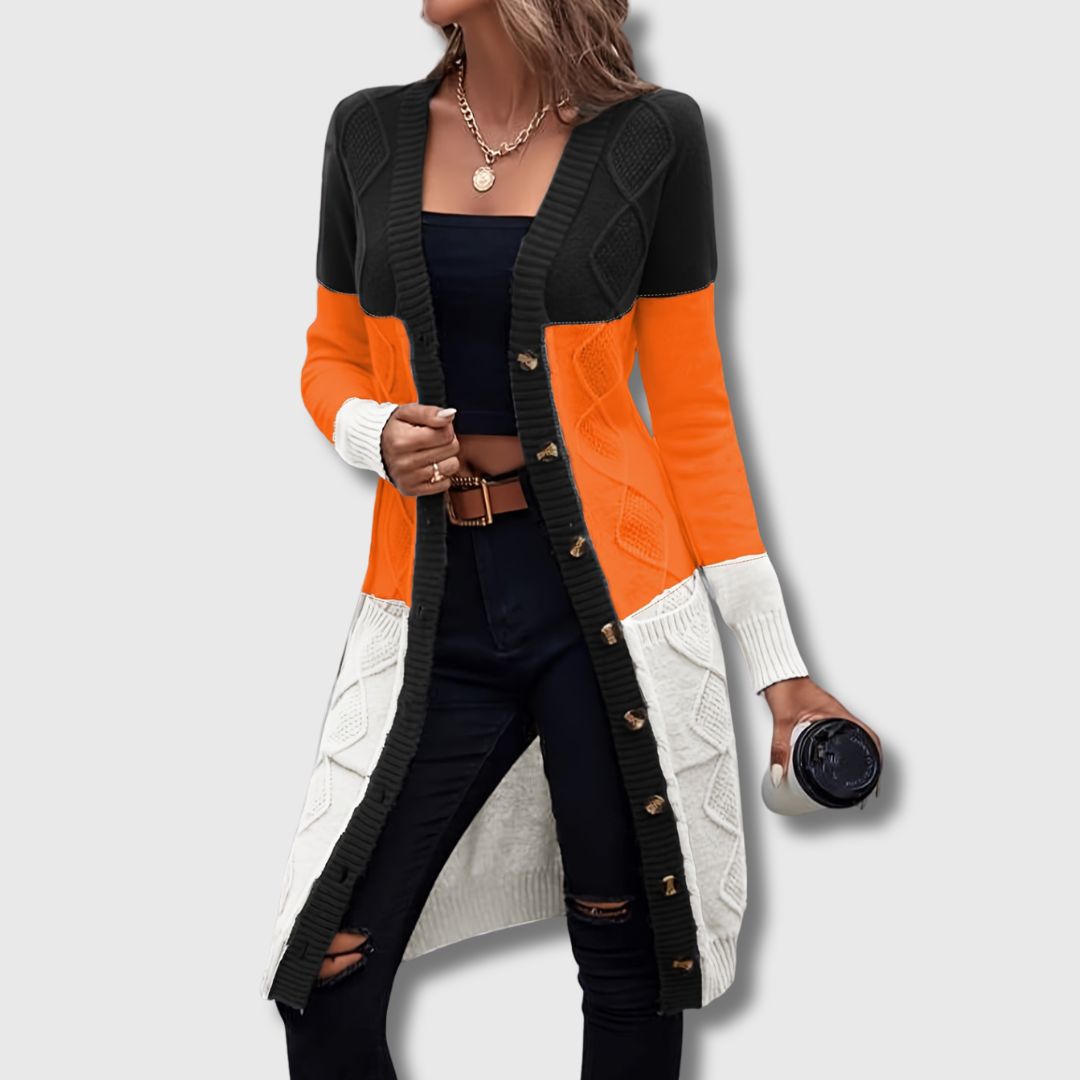 Colette – Cardigan donna a blocchi di colore con bottoni Edizione limitata