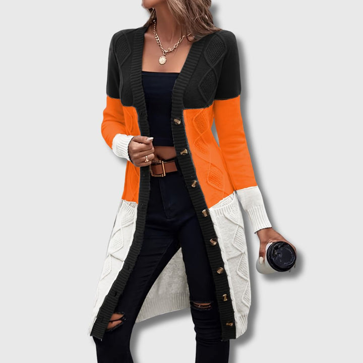Colette – Cardigan donna a blocchi di colore con bottoni Edizione limitata
