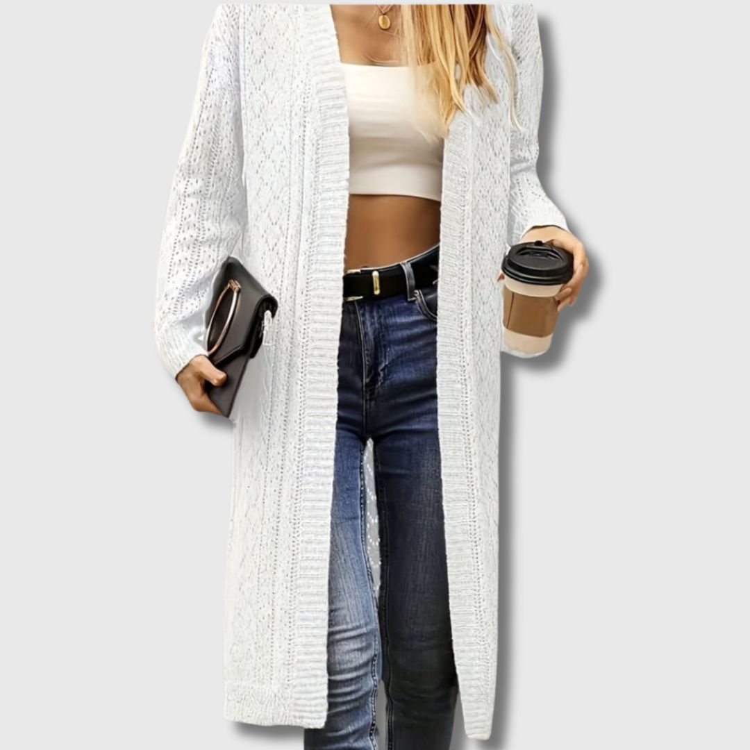 Clotilde - Cardigan Lungo Aperto Elegante per Donna