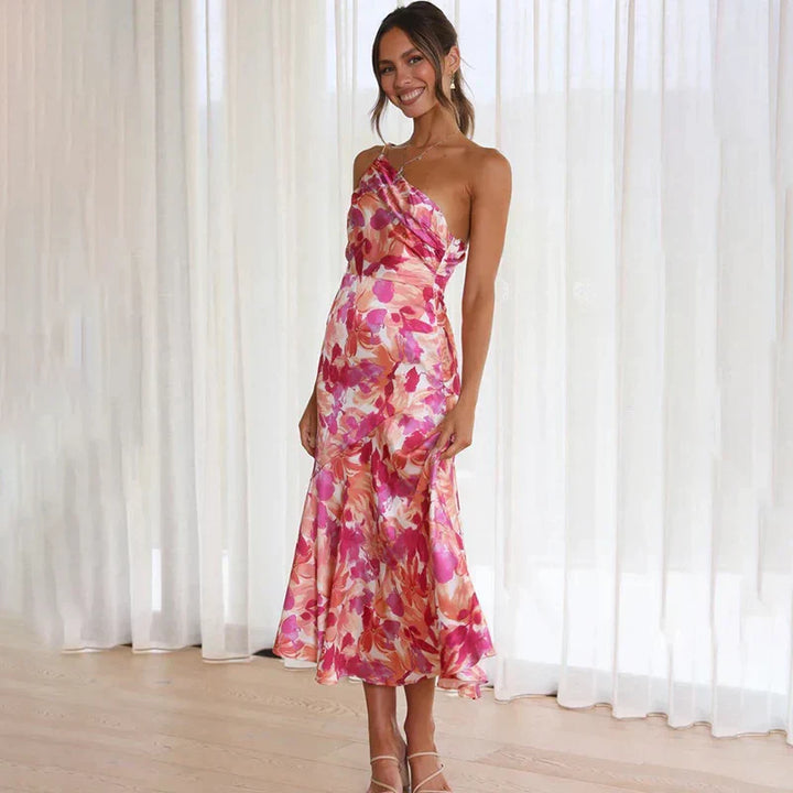 Noemi | Abito off-shoulder floreale rosa