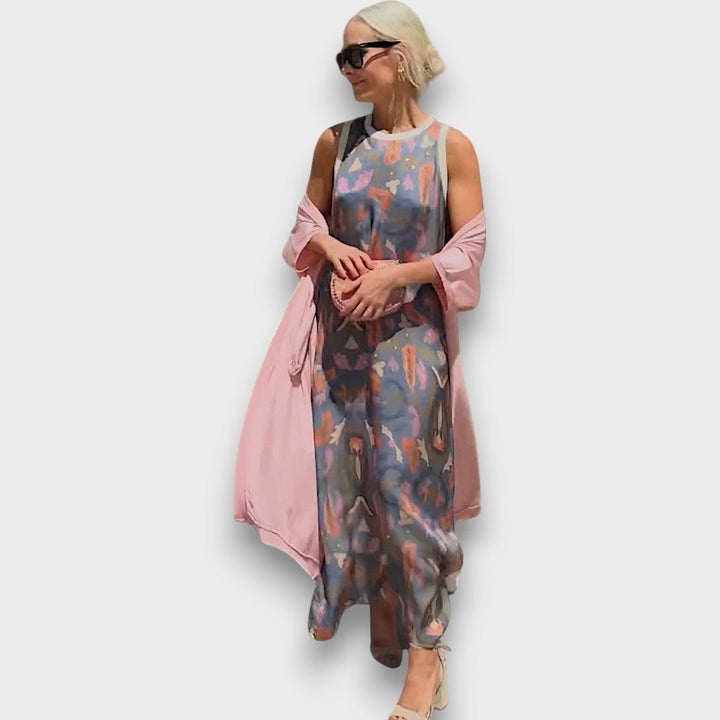 Elveria –  Maxi Abito Con Cardigan