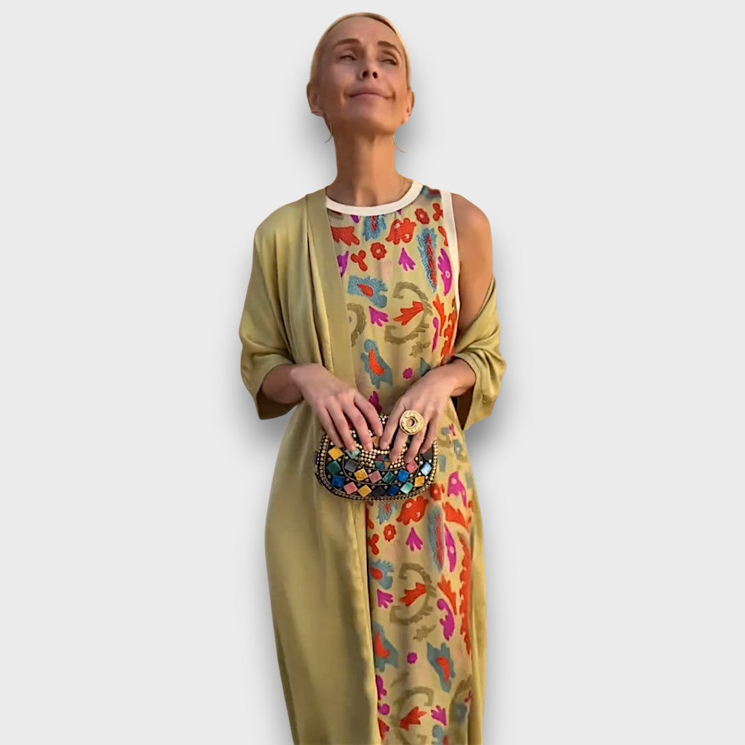 Elveria –  Maxi Abito Con Cardigan