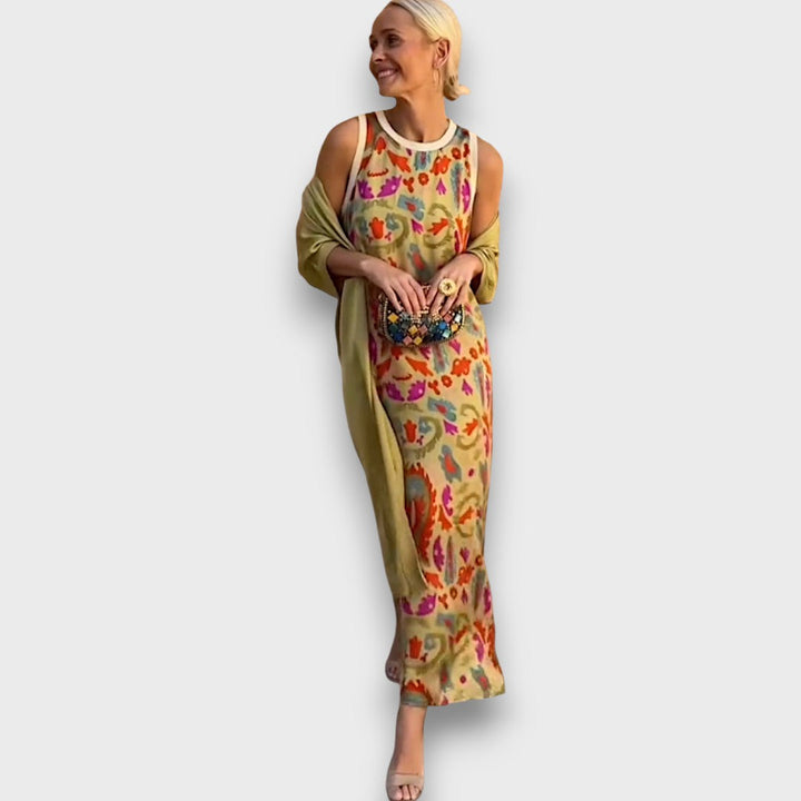 Elveria –  Maxi Abito Con Cardigan